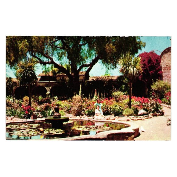 Mission San Juan Capistrano Postcard - California Founded 1776 Vintage Garden - Picture 1 of 2